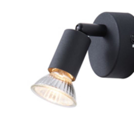 Imagine Spot mobil metal 1XGU10 max 7W 70X70X105mm negru Arte Illumina Vorras