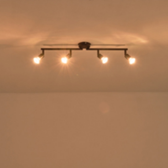Imagine Spot mobil metal 4Light 4xGU10 Max 7W 600x80x125mm negru Arte Illumina Vorras
