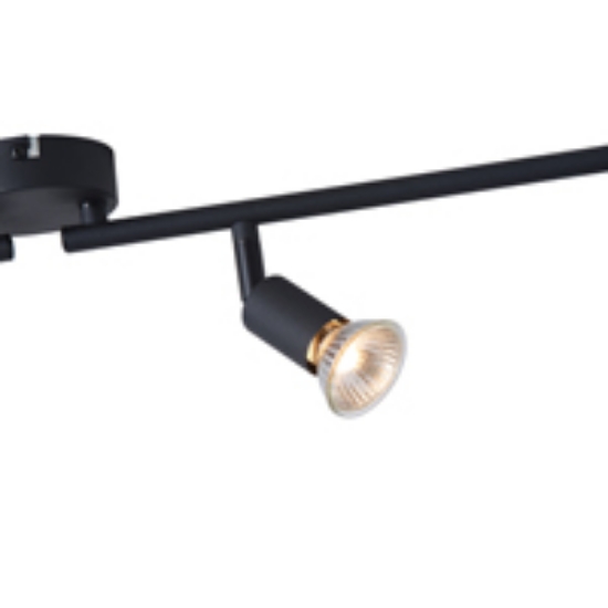 Imagine Spot mobil metal 4Light 4xGU10 Max 7W 600x80x125mm negru Arte Illumina Vorras