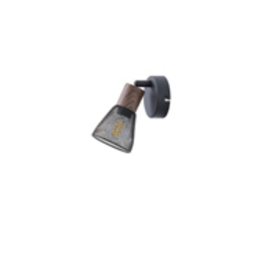 Imagine Spot negru cu plasă din lemn 1XE14 Max 7W 80X125mm Arte Illumina Meshy