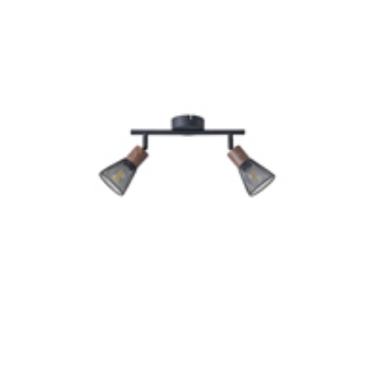 Imagine Spot cu plasă metal-lemn 2 lumini 2XE14 max 8W 255X80X145mm negru Arte Illumina MESHY
