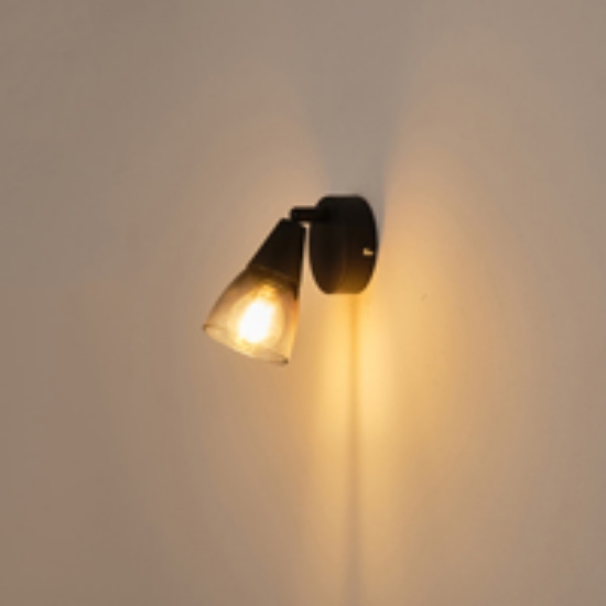 Imagine Spot metal glass 1XE14 max 8W 80X165mm transparent Arte Illumina Classy