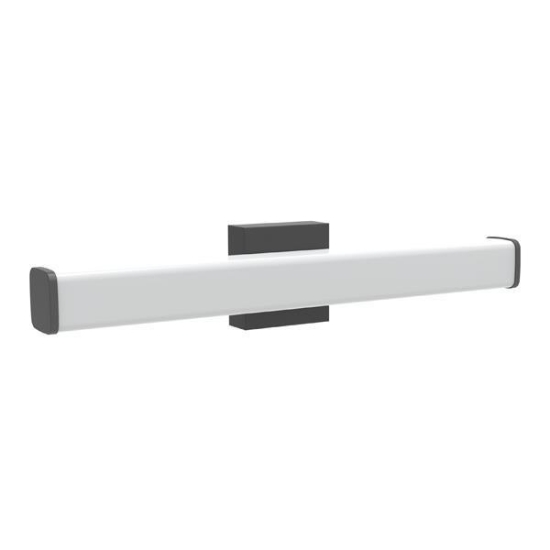 Imagine Aplica de baie metal-plastic pătrată LED 15W 1500Lm 3CCT (3000-4000-6000K) 600X102mm IP44 neagră Arte Illumina PALC