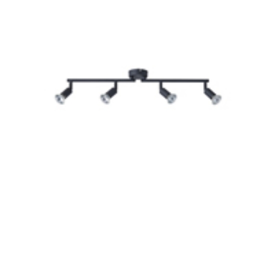 Imagine Spot mobil metal 4Light 4xGU10 Max 7W 600x80x125mm negru Arte Illumina Vorraș
