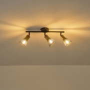Imagine Spot cu plasă metal-lemn 3 lumini 3XE14 Max 8W 390X80X145mm Negru Arte Illumina MESHY