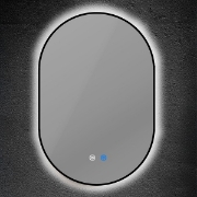Imagine Oglindă ovală cu ramă neagră, LED dimabil, antifog, 13W, 1120Lm, 3CCT (3000-4000-6000K), 500X700mm, Arte Illumina Cylis
