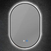 Imagine Oglindă ovală cu ramă neagră, LED dimabil, antifog, 16W, 1280Lm, 3CCT (3000-4000-6000K), 500X900mm, Arte Illumina Cylis