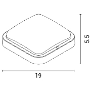 Imagine Pendul pătrat LED 18W 190X190X55mm 4000K IP54 alb Arte Illumina Plus