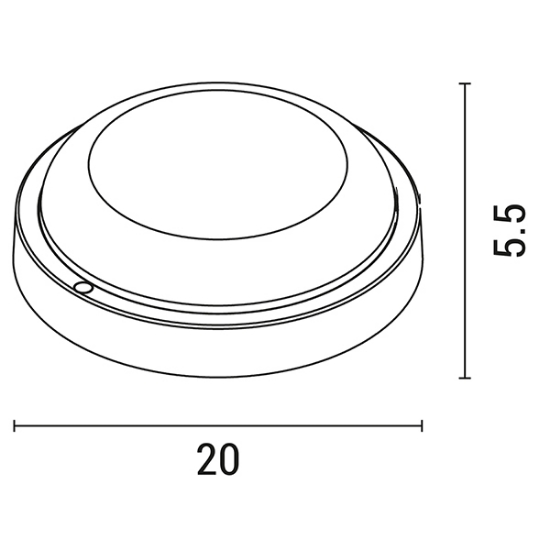 Imagine Aplica LED rotund 18W Ø200x55mm 12/24V AC/DC 6500K IP54 Plus Alb Arte Illumina