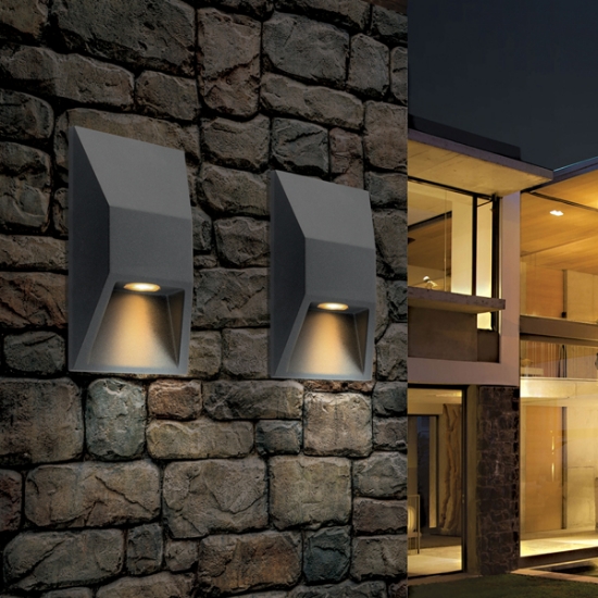 Imagine Aplica de perete suspendată din aluminiu 1W 164X82X54.5mm grafit Arte Illumina