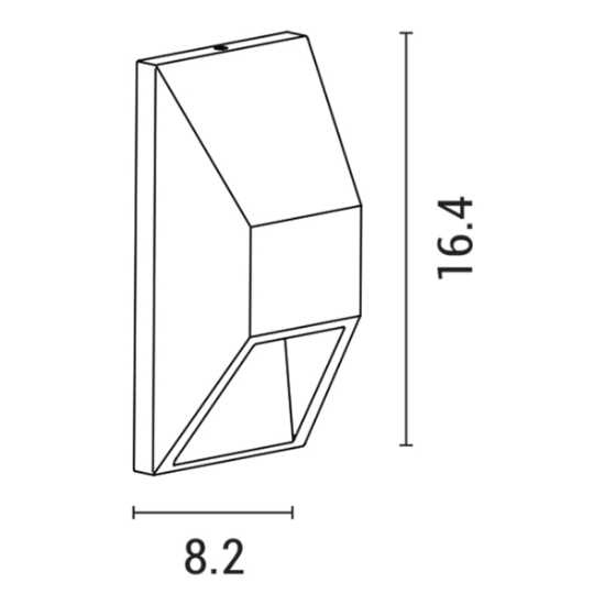 Imagine Aplica de perete suspendată din aluminiu 1W 164X82X54.5mm grafit Arte Illumina