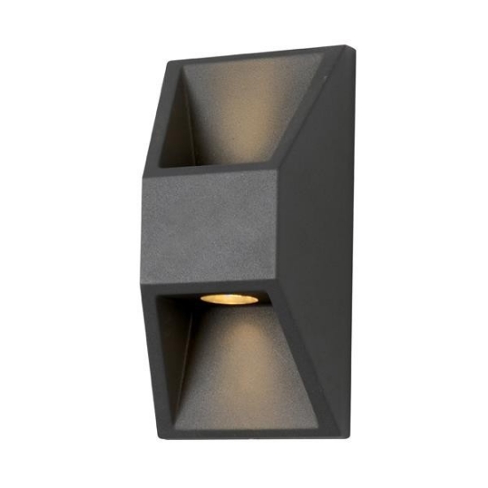 Imagine Aplica de perete suspendată din aluminiu 2x1W 164x82x54.5mm grafit Arte Illumina