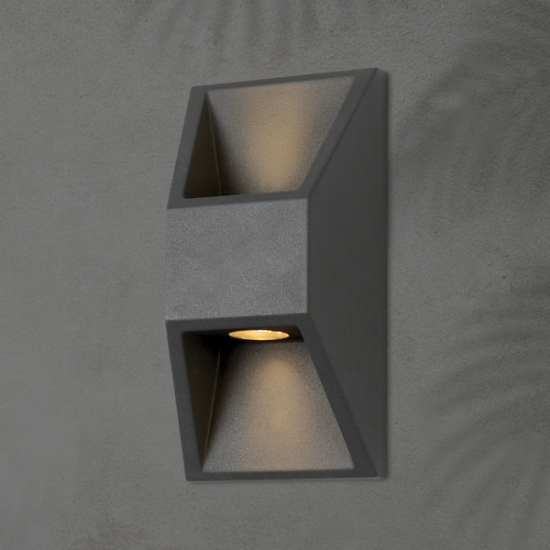 Imagine Aplica de perete suspendată din aluminiu 2x1W 164x82x54.5mm grafit Arte Illumina