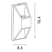 Imagine Aplica de perete suspendată din aluminiu 2x1W 164x82x54.5mm grafit Arte Illumina
