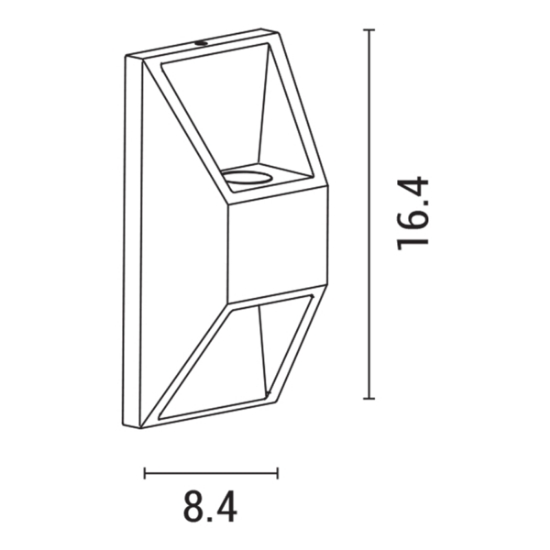 Imagine Aplica de perete suspendată din aluminiu 2x1W 164x82x54.5mm grafit Arte Illumina