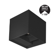 Imagine Aplica de perete din aluminiu Cube 10W 3CCT 100x100x100mm cu difuzor din sticlă negru Arte Illumina