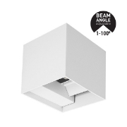 Imagine Aplica de perete din aluminiu Cube 10W 3CCT 100x100x100mm cu difuzor din sticlă albă Arte Illumina