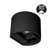 Imagine Aplica de perete din aluminiu 10W 3CCT 135X115X100mm cu difuzor din sticlă neagră Arte Illumina