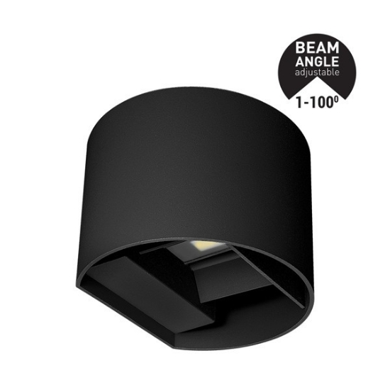 Imagine Aplica de perete din aluminiu 10W 3CCT 135X115X100mm cu difuzor din sticlă neagră Arte Illumina