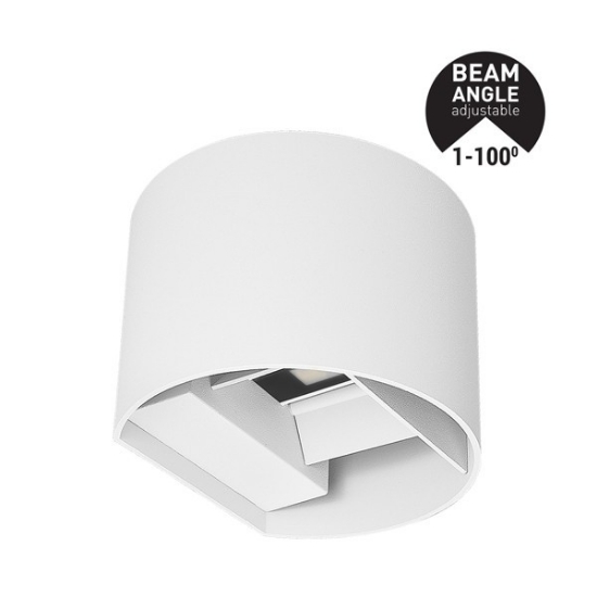 Imagine Aplica de perete din aluminiu 10W 3CCT 135X115X100mm cu difuzor din sticlă albă Arte Illumina