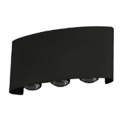 Imagine Aplica de perete din aluminiu up-down 6x1W 469Lm 3000K 170x80x40mm IP54 neagră Arte Illumina