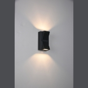 Imagine Aplica de perete din aluminiu up-down 6W 444Lm 3000K 142X80X65mm IP54 neagră Arte Illumina