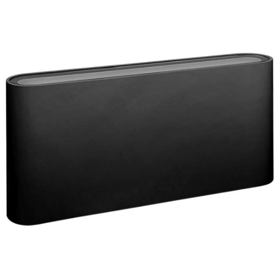Imagine Aplica de perete din aluminiu up-down 12W 552Lm 3CCT (3000-4000-6500K) 175X85X30mm IP54 Negru Arte Illumina