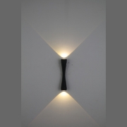 Imagine Aplica de perete din aluminiu up-down 6W 480Lm 3000K 240X60X55mm IP54 neagră Arte Illumina