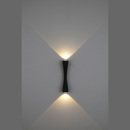 Imagine Aplica de perete din aluminiu up-down 6W 480Lm 3000K 240X60X55mm IP54 neagră Arte Illumina