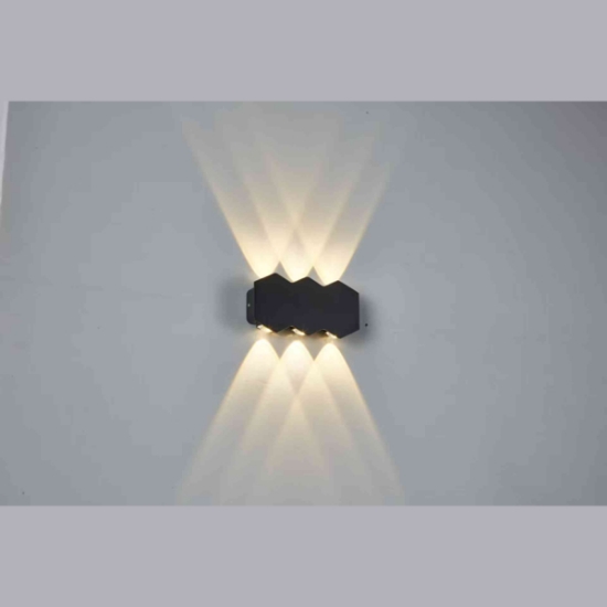 Imagine Aplica de perete din aluminiu up-down 6W 450Lm 3000K 155X80X35mm IP54 neagră Arte Illumina