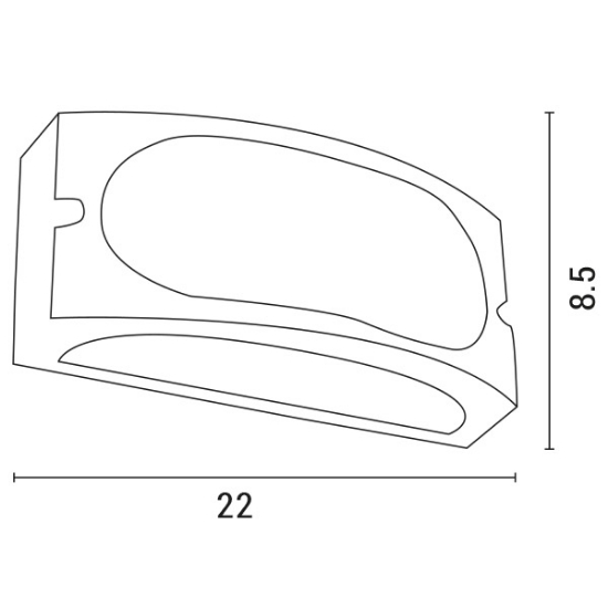 Imagine Aplica de perete Lm05 oval E27 max 10W LED 220X85X100mm IP54 alb pro Arte Illumina