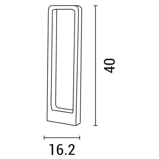 Imagine Post din aluminiu 7W 162X57X400 IP65 3000K negru Arte Illumina