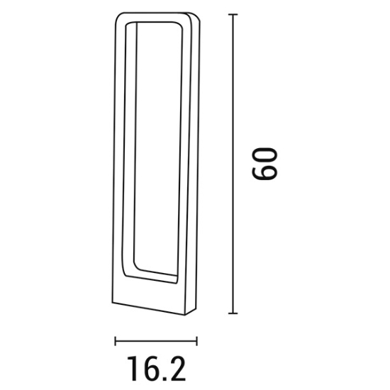 Imagine Post din aluminiu 12W 162X57X600 IP65 3000K negru Arte Illumina