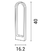 Imagine Post oval din aluminiu 7W 162X57X400mm IP65 3000K negru Arte Illumina
