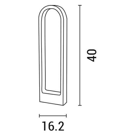 Imagine Post oval din aluminiu 7W 162X57X400mm IP65 3000K negru Arte Illumina