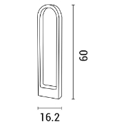 Imagine Post oval din aluminiu 12W 162X57X600mm IP65 3000K negru Arte Illumina