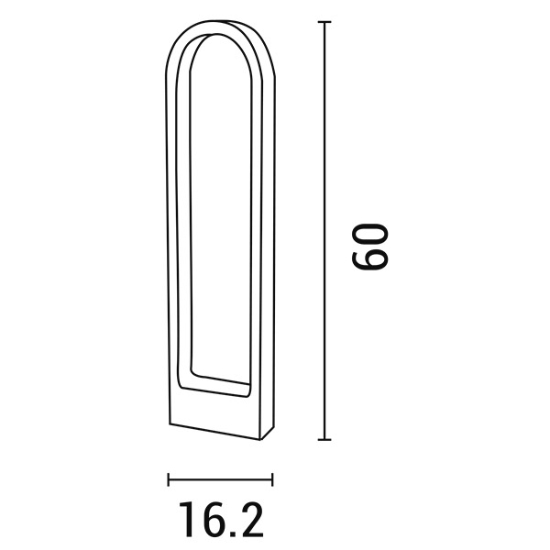Imagine Post oval din aluminiu 12W 162X57X600mm IP65 3000K negru Arte Illumina