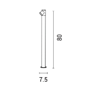 Imagine Post din aluminiu 5W Ø55X800mm IP65 3000K Negru Arte Illumina