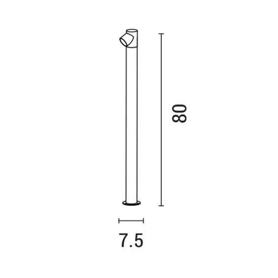 Imagine Post din aluminiu 5W Ø55X800mm IP65 3000K Negru Arte Illumina