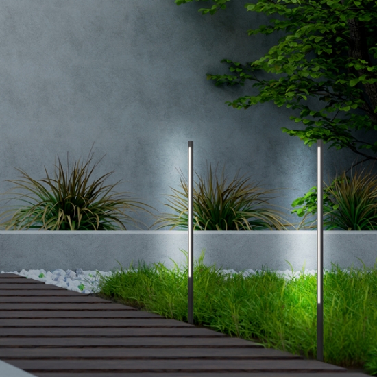Imagine Post din aluminiu 15W 25X1000mm IP65 3000K negru Arte Illumina