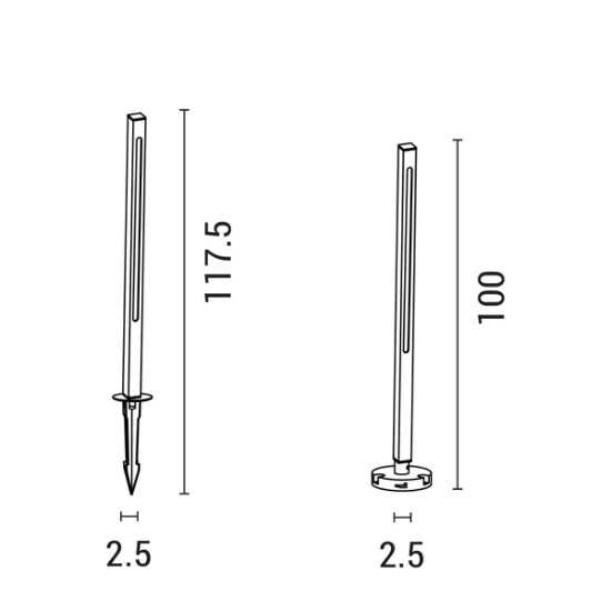 Imagine Post din aluminiu 15W 25X1000mm IP65 3000K negru Arte Illumina