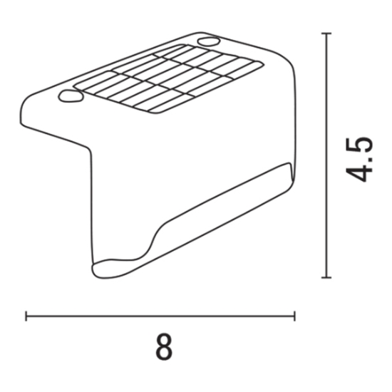 Imagine Aplica de perete colț cu panou solar 80x44x45mm 3000K negru Arte Illumina
