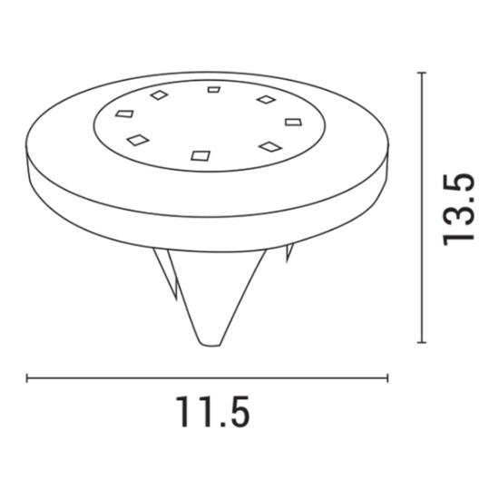 Imagine Pandantiv solar pentru grădină cu țăruș 115X135mm 3000K Arte Illumina