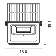 Imagine Aplica de perete cu panou solar și senzor de mișcare 13W 1600Lm 168X40X191mm 3CCT Negru Arte Illumina