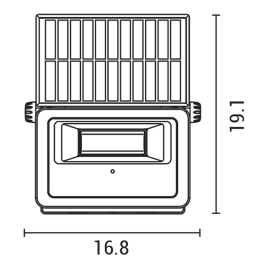 Imagine Aplica de perete cu panou solar și senzor de mișcare 13W 1600Lm 168X40X191mm 3CCT Negru Arte Illumina