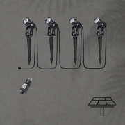 Imagine Spot de grădină cu spike, 4 piese, 5W, 500Lm, 4000K cu adaptor IP44