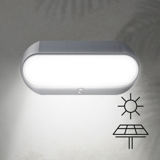 Imagine Lumină de perete ovală cu panou solar 5W 500Lm 4000K IP54 Arte Illumina