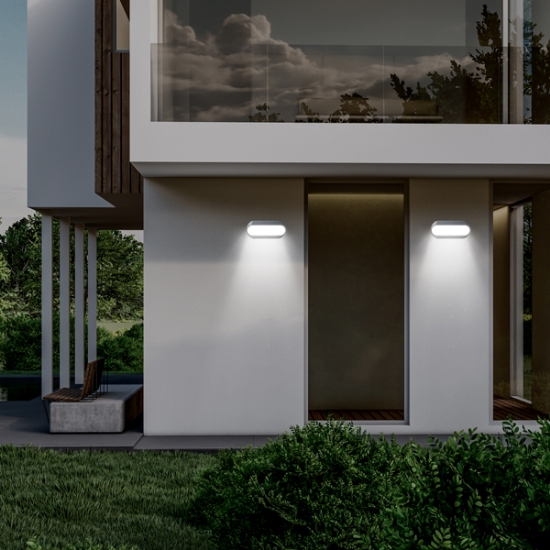 Imagine Lumină de perete ovală cu panou solar 5W 500Lm 4000K IP54 Arte Illumina