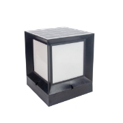 Imagine Lampa solară de grădină pătrată din plastic LED 4W 3CCT (3000-4000-6500K) & 1XE27 MAX 10W 150x150x190mm IP44 Neagră Arte Illumina