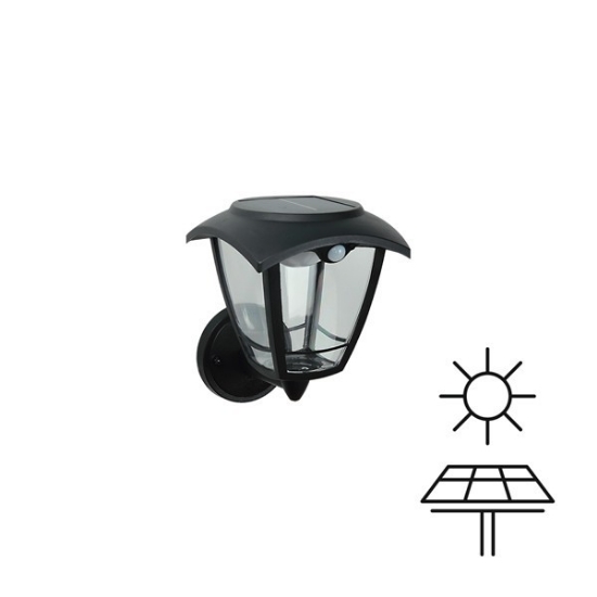 Imagine Lampa solară de perete cu senzor de mișcare 3W 400Lm 166X215X195mm 3CCT ARTE ILLUMINA